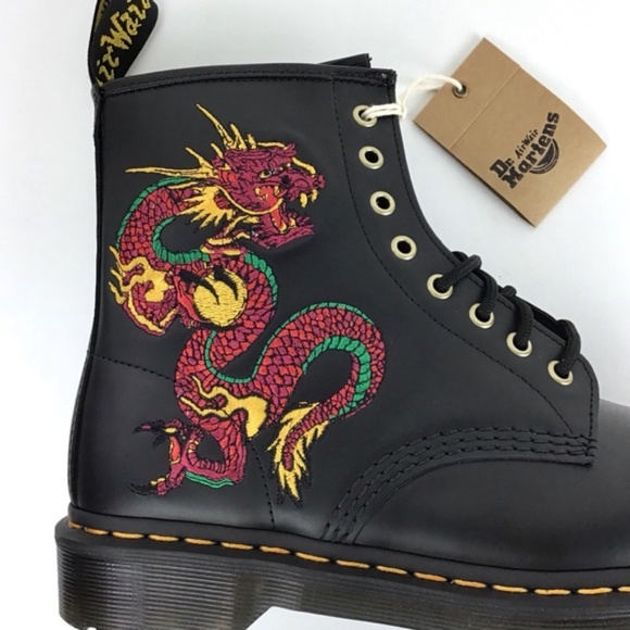 Dr. Martens 1460 Dragon Embroidered Leather Boots - Picture 3 of 7